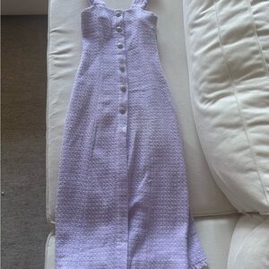 Zara Lavender Maxi Dress with Button-Down Front